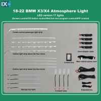 DIQ AMBIENT BMW X3-X4 (G01) mod.2018> (Digital iQ Ambient Light BMW X3 - X4 mod.2018>, 17 Lights, 11 Colors)